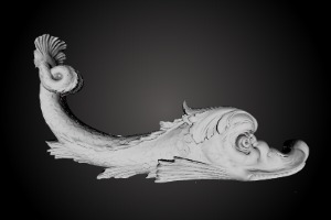 A wooden statue